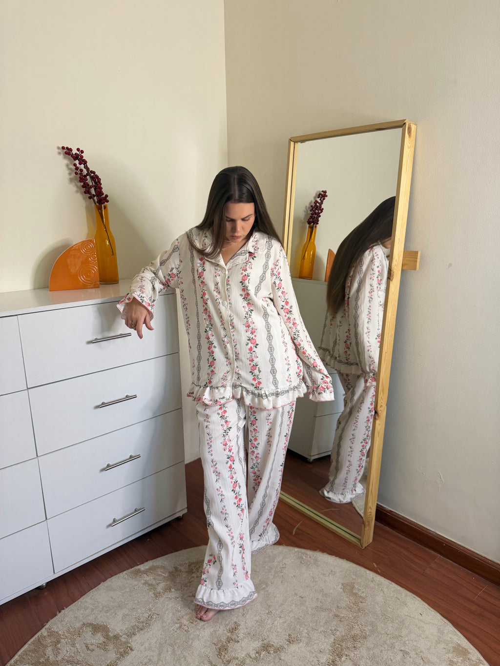 Rosalie Floral Ruffle Pajama Set